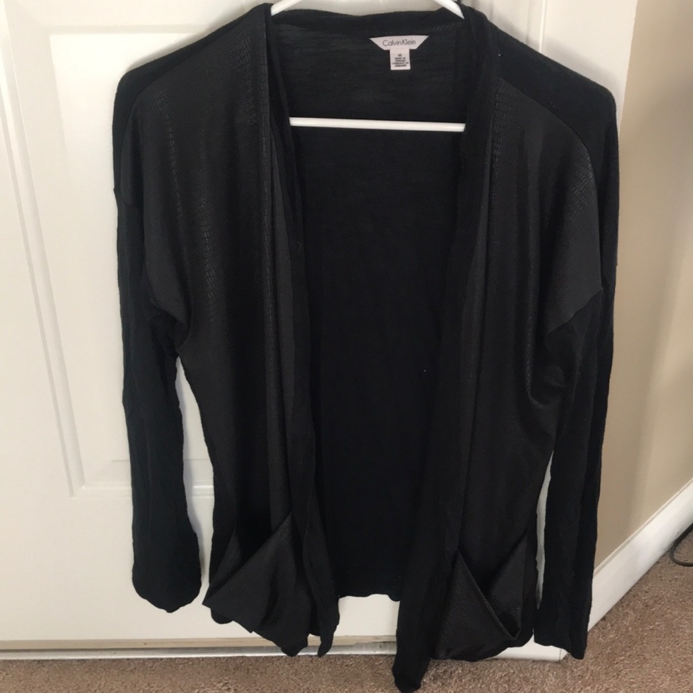 Calvin Klein faux leather cardigan